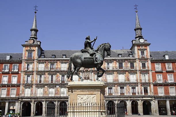 istock Madrid: Philippe III statue in Plaza Mayor 144343662