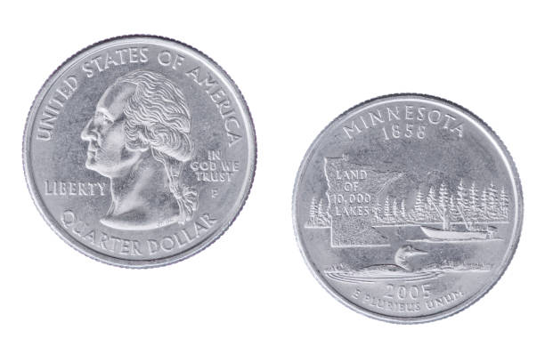istock Minnesota 2005P State Commemorative Quarter isolated on a white background 1443436628