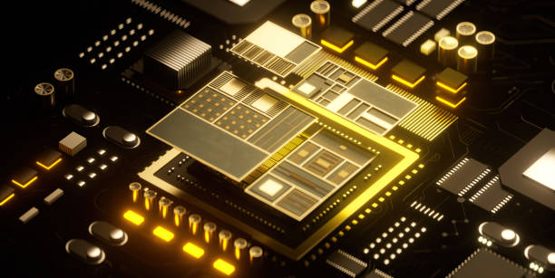 istock 3D rendering of cyberpunk AI. Circuit board. Technology background. Central Computer Processors CPU and GPU concept. Motherboard digital chip. Tech science background. 1443437508