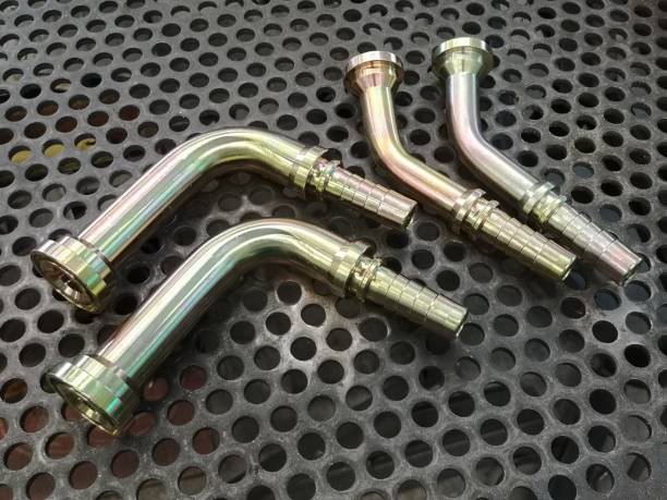 istock Four Split Flanges fitting for hydraulic hose and connection oil in industry. 1443438762