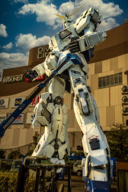 Unicorn Gundam Giant Statue Japan stock photo