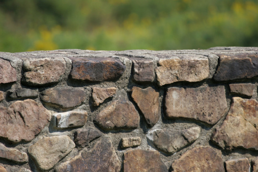 A stone wall.