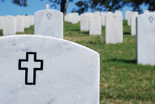 istock Crosses on Tombstones 144344528