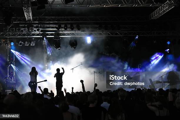 Foto de Multidão De Concerto Com Vista Para As Luzes E Nevoeiro Roxo e mais fotos de stock de Cantor