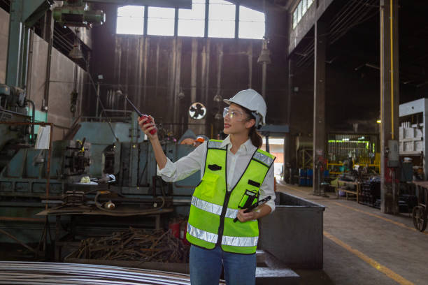 istock Professional engineering, CNC turning, smelting steel workers, quality control, maintenance, in-house inspection. 1443446876