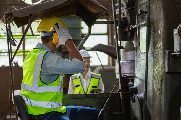 istock Professional engineering, CNC turning, smelting steel workers, quality control, maintenance, in-house inspection. 1443447029