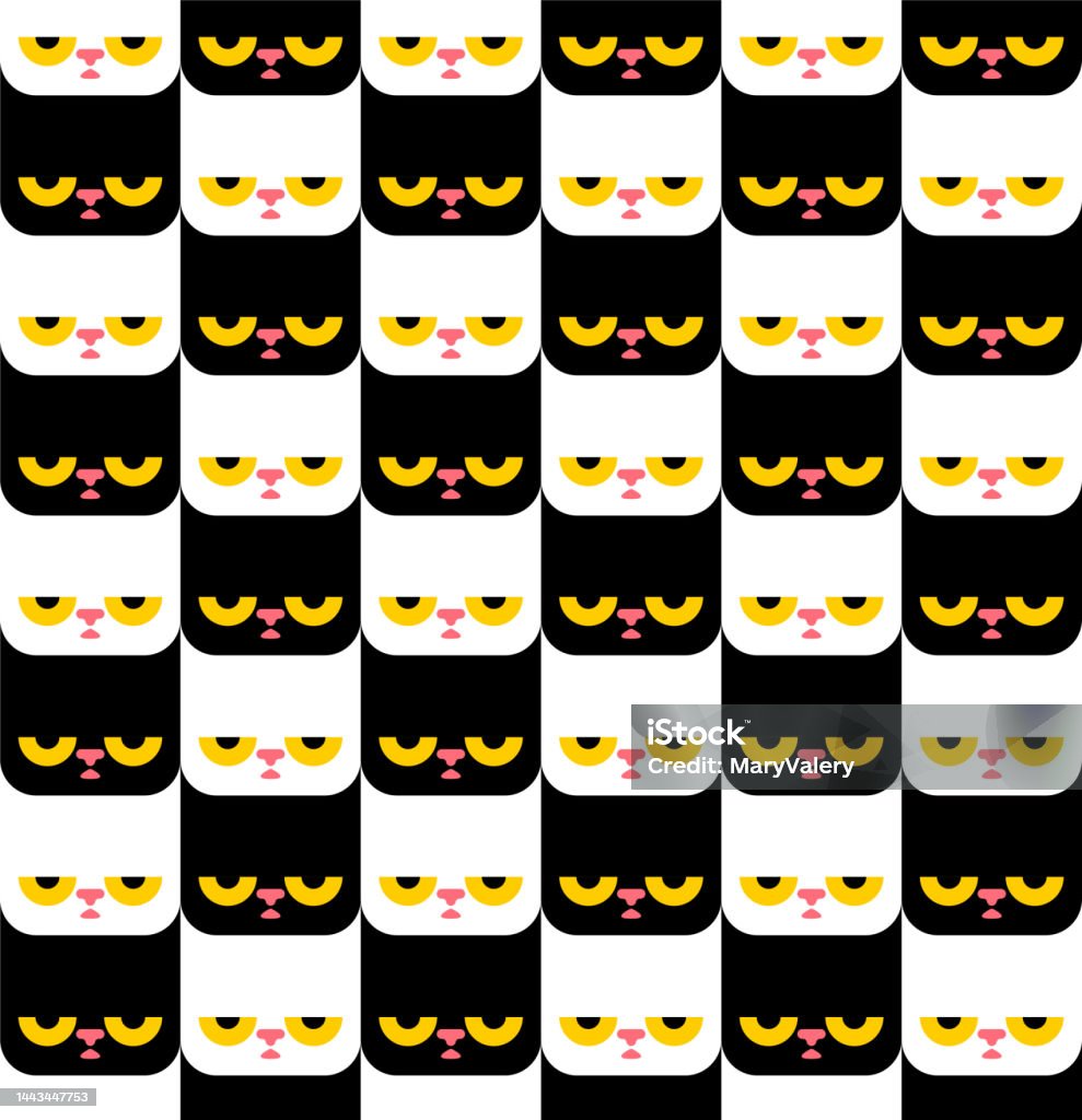 Webcat Black And White Pattern Pet Background Stock Illustration ...