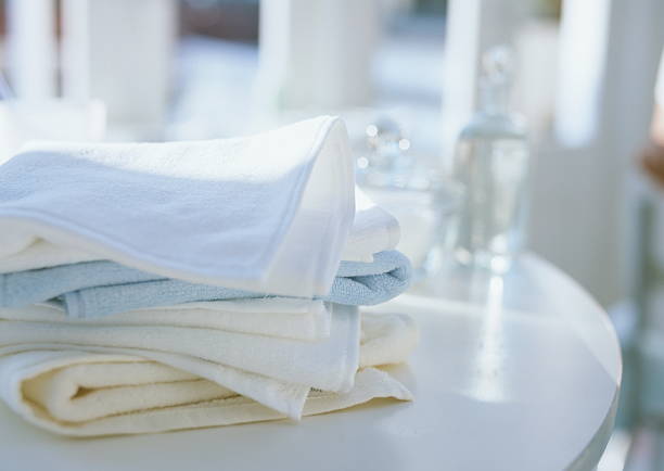 Towels lifestyle colors stock photo