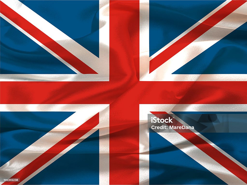 Wellenförmige (seidig) Union Jack-illustration - Lizenzfrei Biegung Stock-Foto