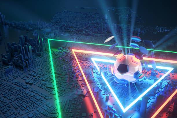 istock 3d football object design. realistic rendering. abstract futuristic background. 3d illustration. motion geometry concept. sport competition graphic. tournament game bet content. soccer ball element. 1443453351