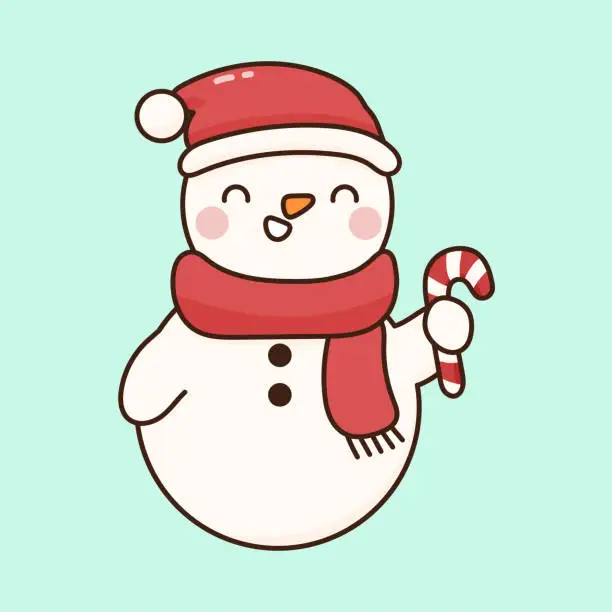 Vector illustration of snowman 4