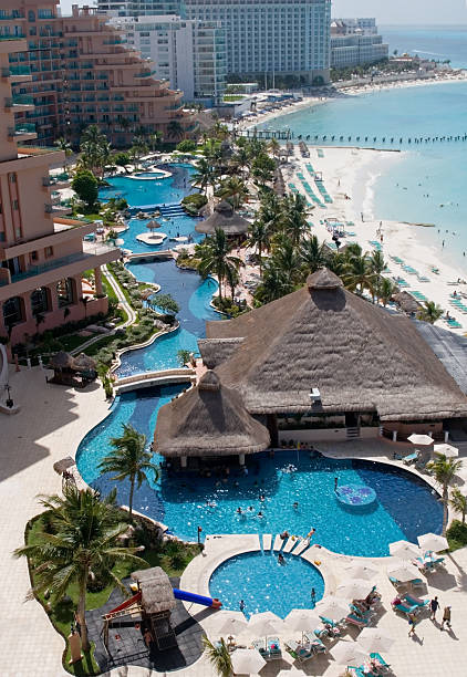 Caribbean beach resort at Cancun, Mexico