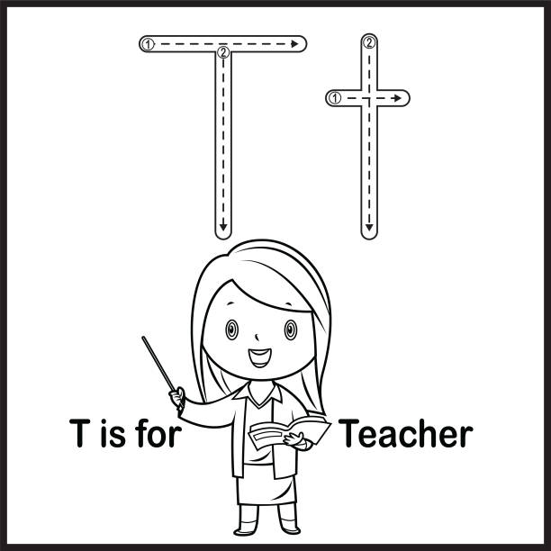 Flashcard letter T is for Teacher  vector Illustration