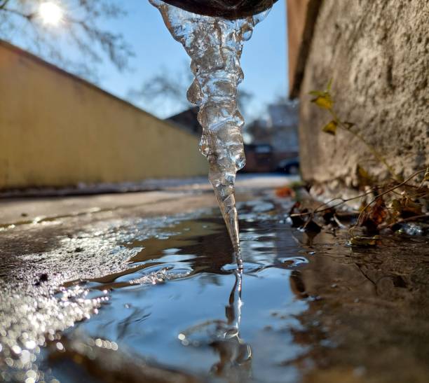 istock Selective focus shot of melting icicle 1443455758