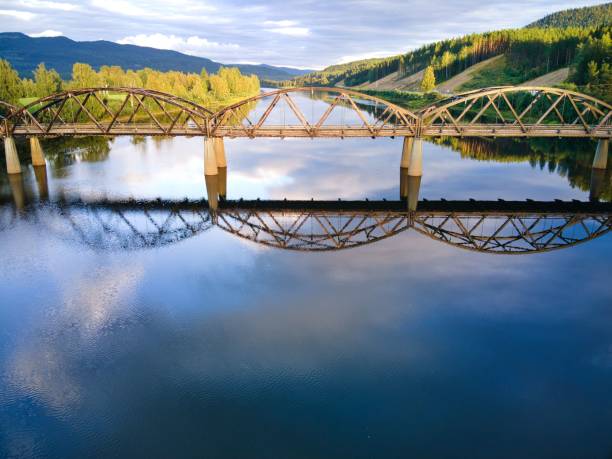 istock Beautiful view of a bridge over the river in Norway 1443457730