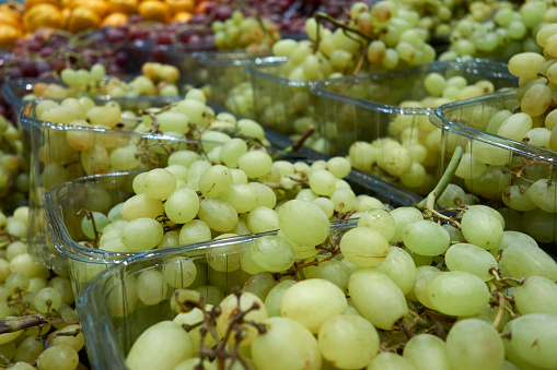 Fresh White Grapes In Market