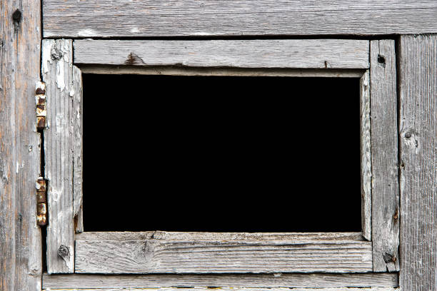 istock Frame of an old wooden window. 1443458815
