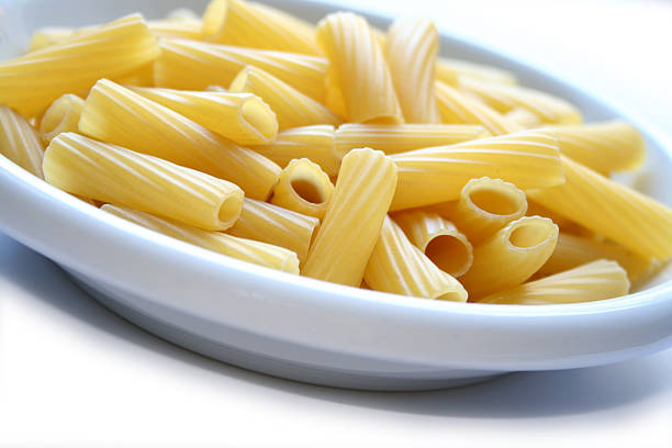 dish of pasta maccheroni rigatoni 2 stock photo