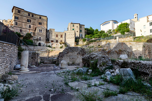 Rome-Italy - 24.03.2020: Terracina. The sights of the city of Terracina are the ruins of the ancient forum.