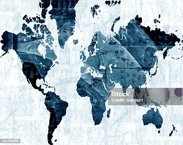 Mappa Del Mondo - Fotografie stock e altre immagini di Planisfero - Planisfero, Vecchio stile, Affari internazionali