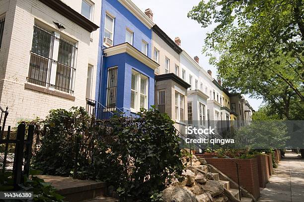 Foto de Italianate Estilo Fileira De Casas Casas De Washington Dc Estados Unidos e mais fotos de stock de Antigo