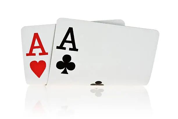 Pocket Aces Isolated on white background with reflection