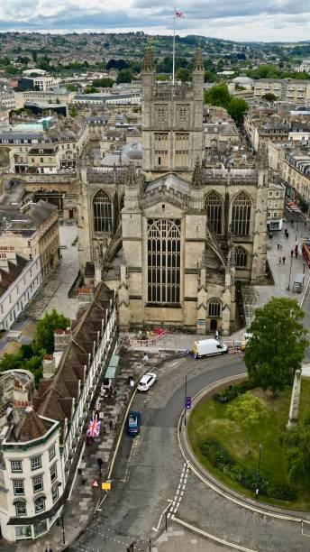 istock Aerial view of downtown Bath, Somerset 1443464425