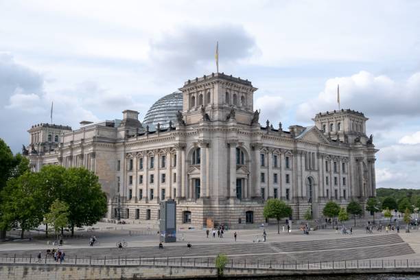 istock Beautiful architectural building with large towers and a dome 1443467269