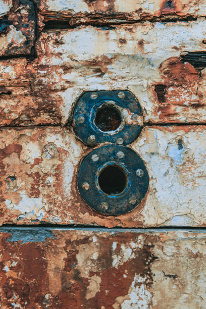 istock old weathered wooden planks with white and reddish paint from a ship's hull 1443467361