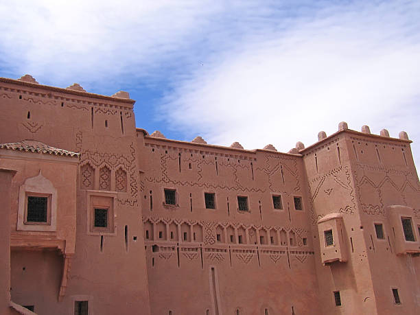 detail,of,oriental,maroccan,architecture,on,a,wall,red,fortress stock photo