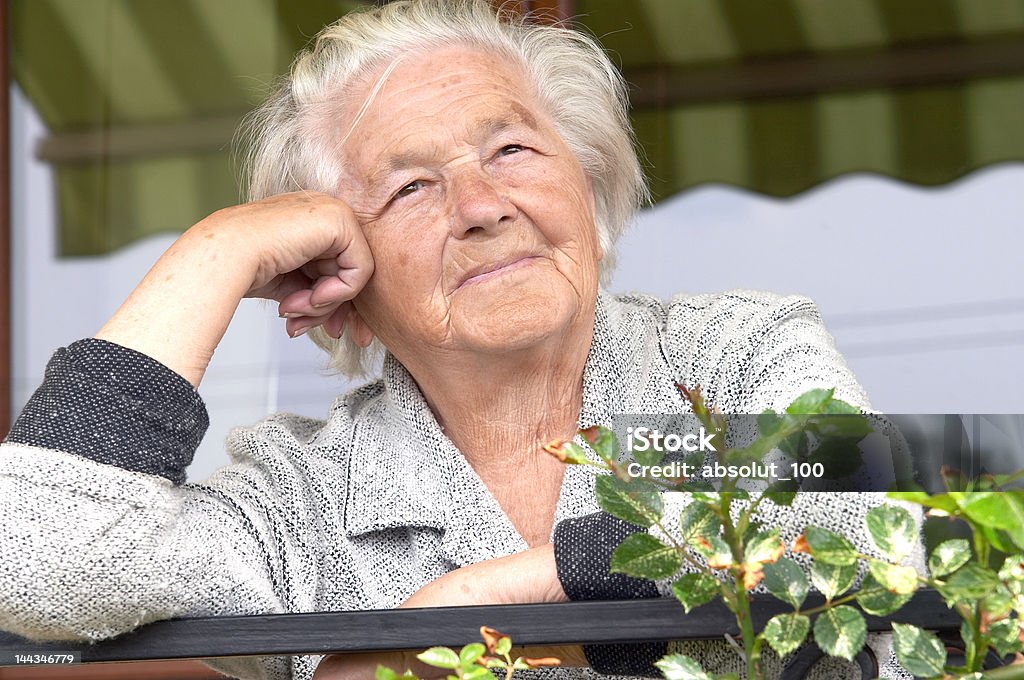 Senior woman Senior woman leaning on hand and looking forward.  Senior Adult Stock Photo