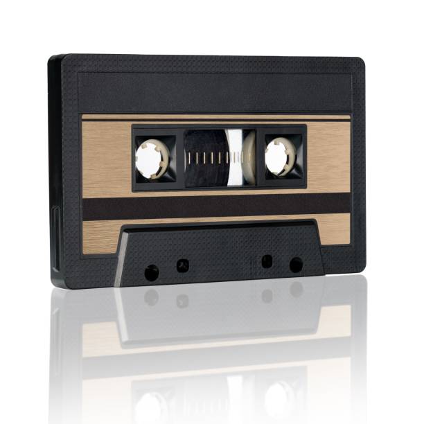 istock Retro vintage black audio cassette tape. 1443468315