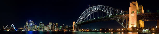 Panoramic view of Sydney Harbour stock photo