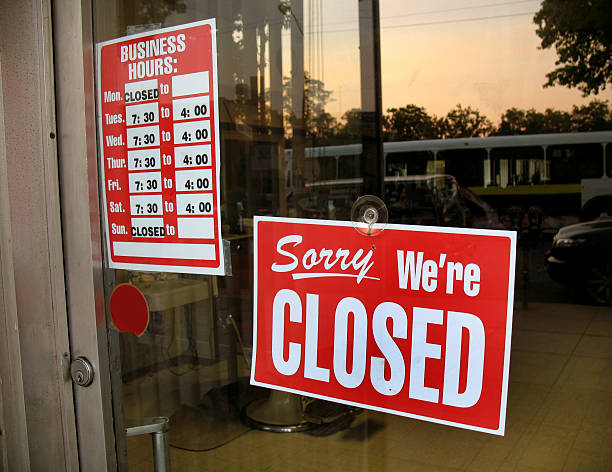 Small Business Closed Sign stock photo