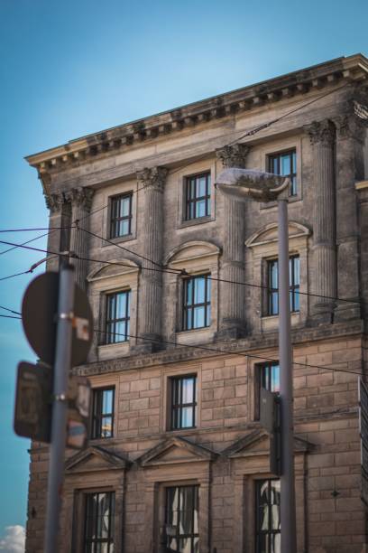 A vertical shot of an old building in Berlin.