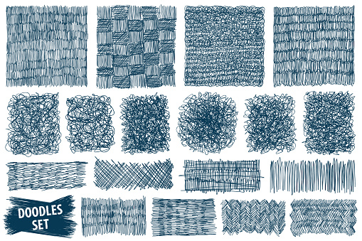 Doodles Set Scribble Collection Hand Drawn Effect Vector Scrawl ...