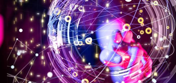istock 3D illustration of digital networking and data concept 1443473392