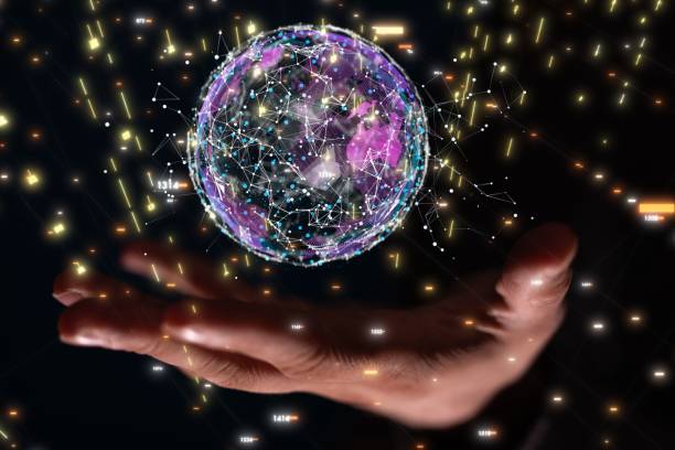 istock 3D rendered futuristic globe floating in man's hands 1443473879