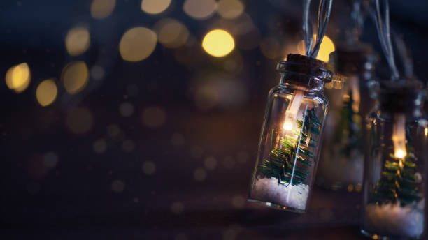 istock Creative Christmas garland lights with bokeh. 1443474045