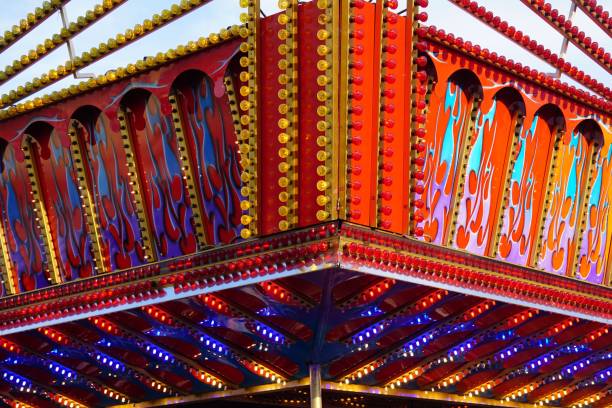 istock Colorful carousel in the amusement park 1443475733