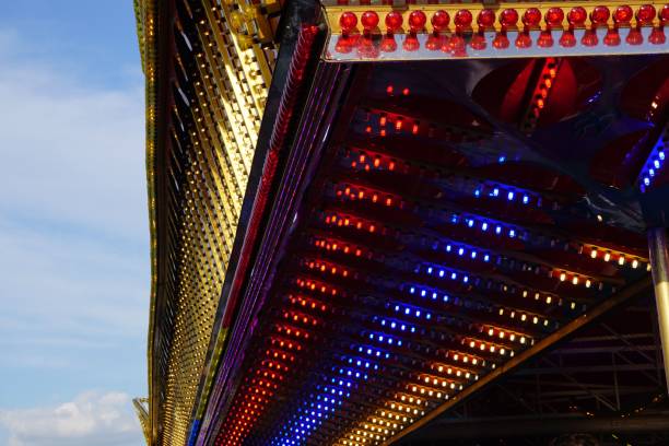 istock Colorful carousel in the amusement park 1443475744