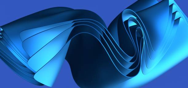 istock 3D rendering of a wavy blue texture isolated on a blue background 1443476613