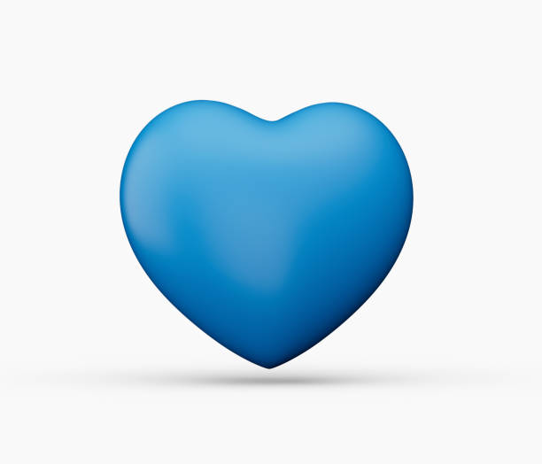 istock Heart blue 3d icon isolated on white background 3d illustration 1443478180