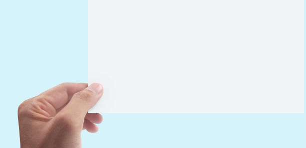 istock Hands holding paper blank for  letter paper 1443478221