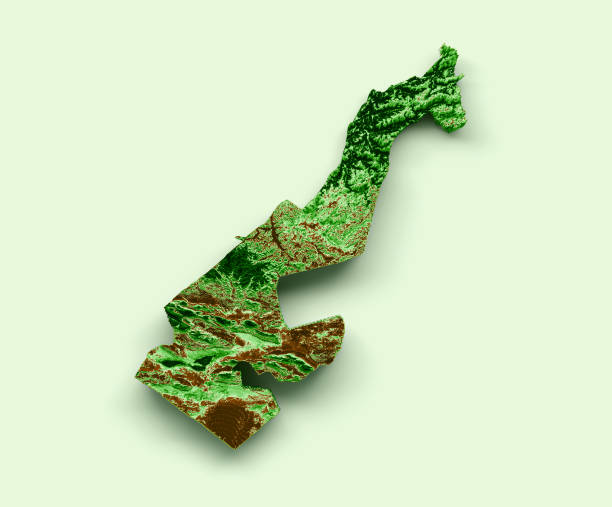 istock Monaco Topographic Map 3d realistic map Color 3d illustration 1443478364