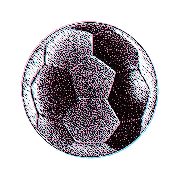 One Soccer Ball On White Background And Glitch Technique Stock Illustration  - Download Image Now - iStock