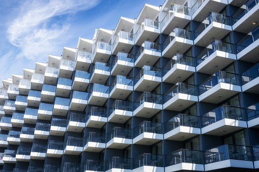 Balconies in modern apartment building