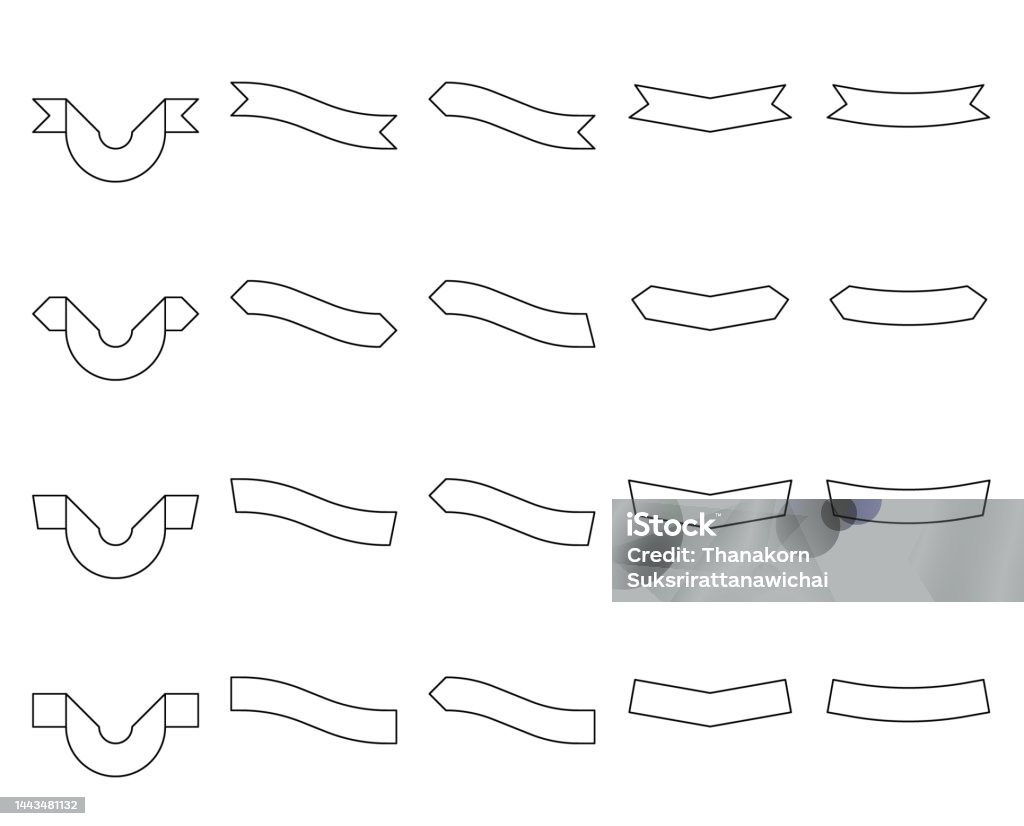 Poster Ribbon Line Design Line Ribbon Banner Stock Illustration - Download Image Now - Abstract ...