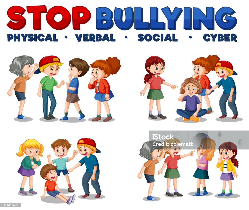 Bullying Kids Cartoon Characters Set Stock Illustration Download bullying-kids-cartoon-characters-set-stock-illustration-download