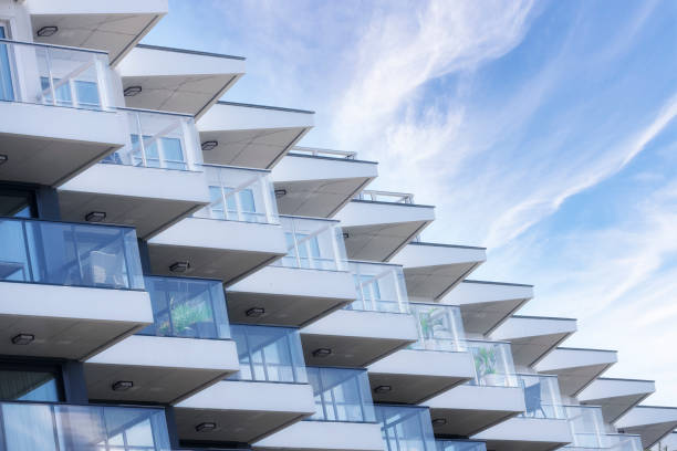 istock Balconies in modern apartment building 1443486388